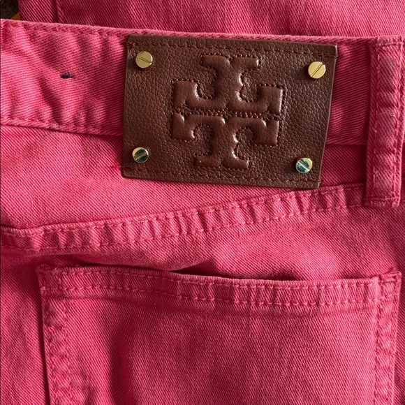NWT Tory Burch Ivy Mid Rise Pink Jeans - Picture 3 of 4